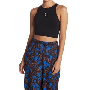 New Marcelo Burlon County Seamless Crop Tank in Black/White Women's Size S